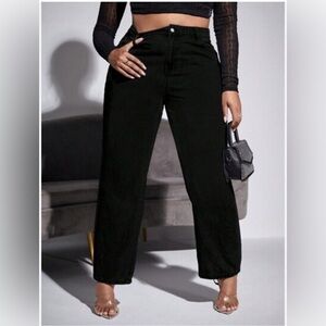 Women’s SHEIN Sexy Plus Size High Waisted Loose Fit Straight Leg Jeans Size 3XL